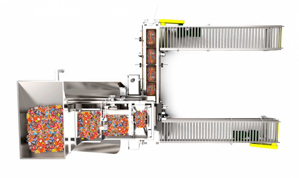T-25 tote and case weigh filling system with box indexing conveyor_candy_low