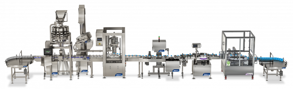 Container-weigh-filling-capping-labeling-cartoning-packaging-system_front